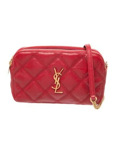 Pre-owned Saint Laurent Leather Clutch In Red