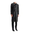 Saint Laurent Leather Coat In Black