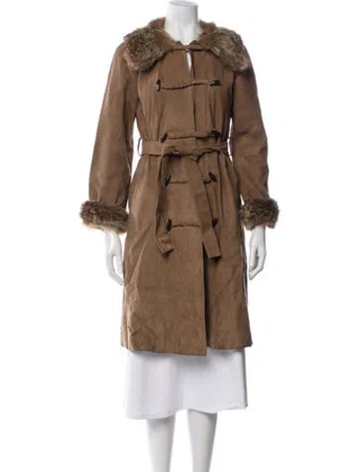 Pre-owned Saint Laurent Leather Coat In Brown