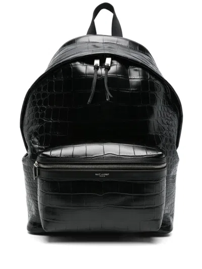 Saint Laurent Leather Coco Backpack In Black