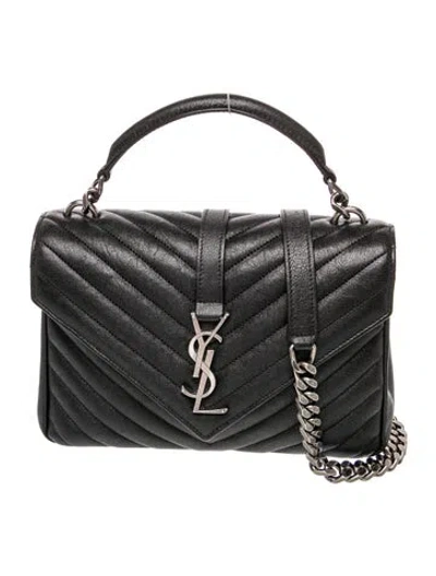 Pre-owned Saint Laurent Leather College 2024 In Black