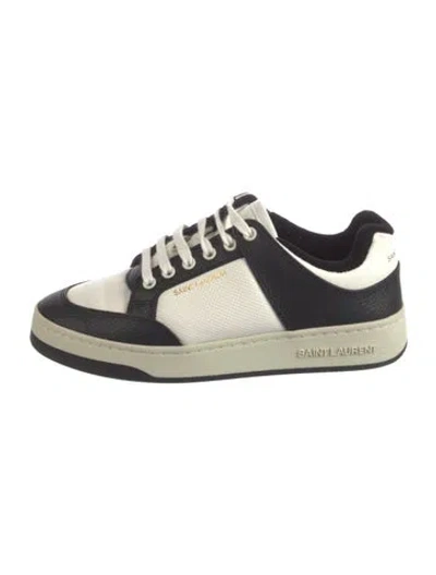 Pre-owned Saint Laurent Leather Colorblock Pattern Sneakers In Black