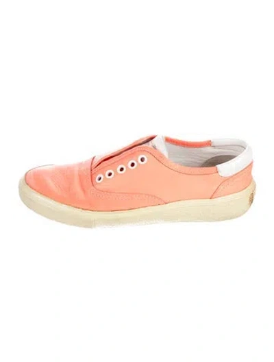 Pre-owned Saint Laurent Leather Colorblock Pattern Sneakers In Orange