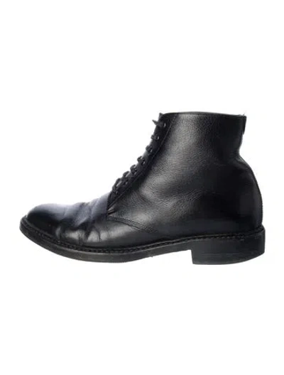 Pre-owned Saint Laurent Leather Combat Boots In Blue