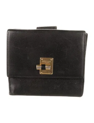 Pre-owned Saint Laurent Leather Compact Wallet In Blue