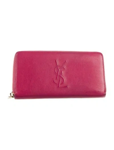 Pre-owned Saint Laurent Leather Continental Leather Wallet In Red