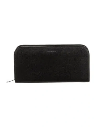 Pre-owned Saint Laurent Leather Continental Wallet In Black