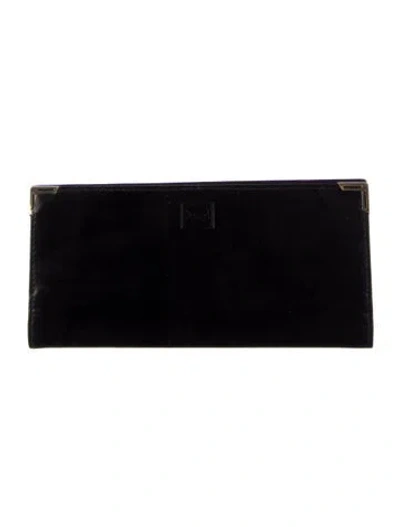 Pre-owned Saint Laurent Leather Continental Wallet In Black