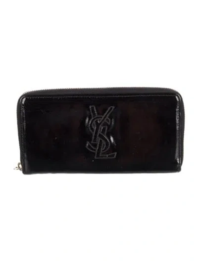 Pre-owned Saint Laurent Leather Continental Wallet In Black