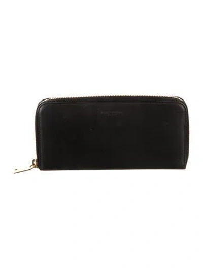Pre-owned Saint Laurent Leather Continental Wallet In Black