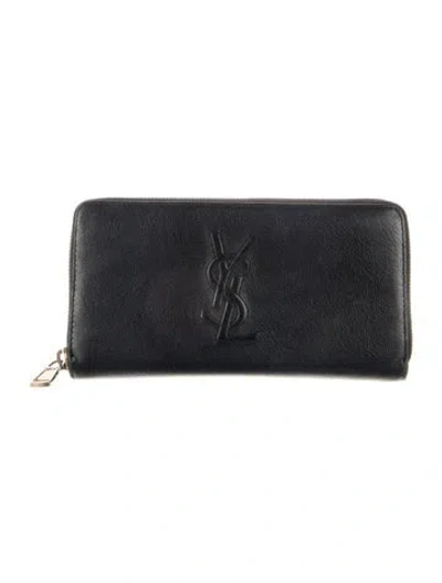 Pre-owned Saint Laurent Leather Continental Wallet In Black