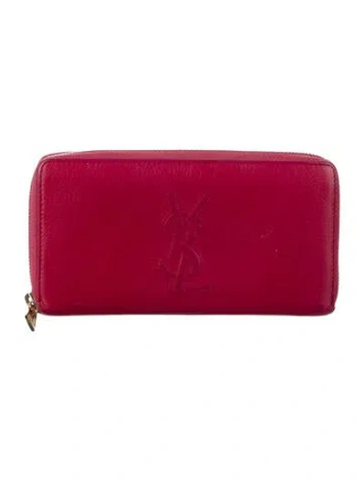 Pre-owned Saint Laurent Leather Continental Wallet In Pink