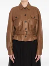 Saint Laurent Saharienne Brown Jacket With Pointed Collar And Adjustable And Removable Waist Belt In Leather Woman In Brown