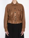 Saint Laurent Saharienne Brown Jacket With Pointed Collar And Adjustable And Removable Waist Belt In Leather Woman In Brown