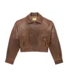 Saint Laurent Bomber Jacket In Aged Lambskin In Brown