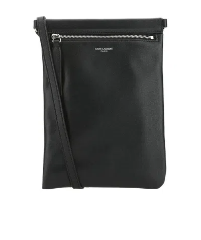 Saint Laurent Leather Crossbody Bag In Black