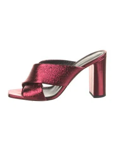 Pre-owned Saint Laurent Leather Cutout Accent Slides