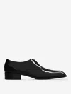Saint Laurent Gabriel 20 Shiny Leather Derby Shoes In Square Toe And Stacked Heel.