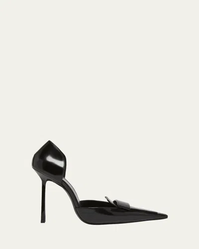 Saint Laurent Leather D'orsay Loafer Pumps In Noir