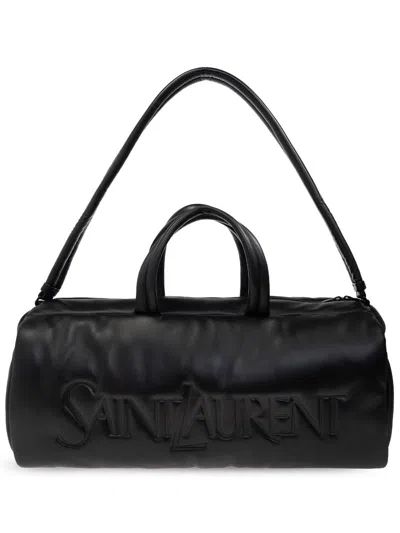 Saint Laurent Leather Duffle Bag In Black