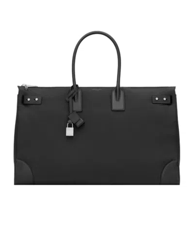 Saint Laurent Leather Duffle Bag In Black