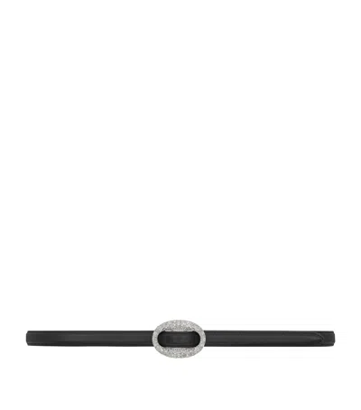 Saint Laurent Leather Embellished Oval Belt In Pink