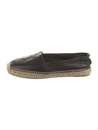 Pre-owned Saint Laurent Leather Espadrilles In Black