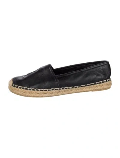 Pre-owned Saint Laurent Leather Espadrilles In Black