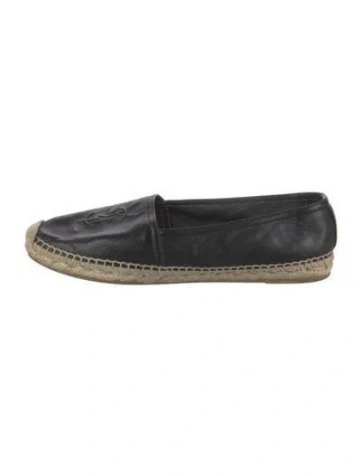 Pre-owned Saint Laurent Leather Espadrilles In Black