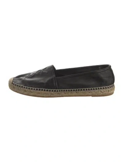 Pre-owned Saint Laurent Leather Espadrilles In Black