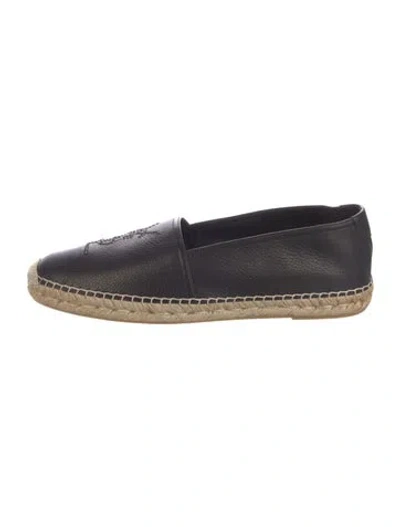 Pre-owned Saint Laurent Leather Espadrilles In Black