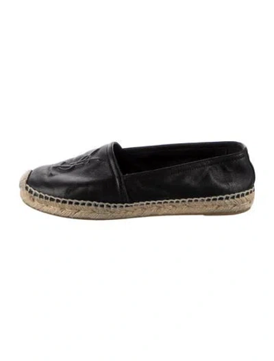 Pre-owned Saint Laurent Leather Espadrilles In Black