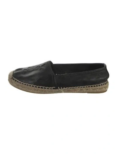 Pre-owned Saint Laurent Leather Espadrilles In Black