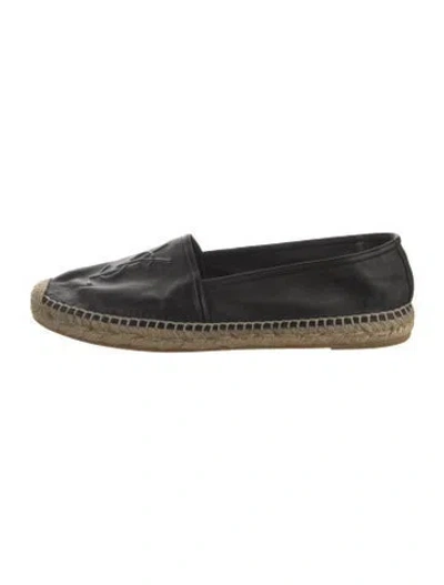Pre-owned Saint Laurent Leather Espadrilles In Black