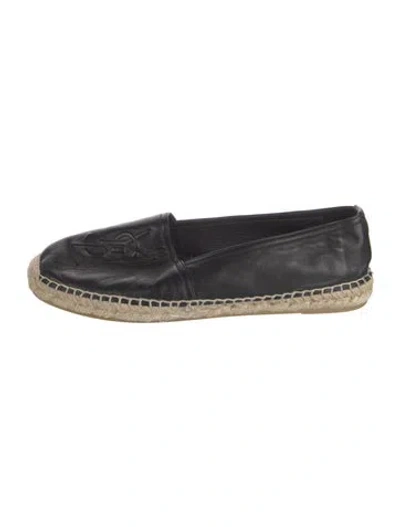Pre-owned Saint Laurent Leather Espadrilles In Black