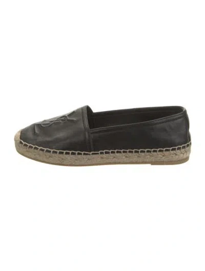 Pre-owned Saint Laurent Leather Espadrilles In Black