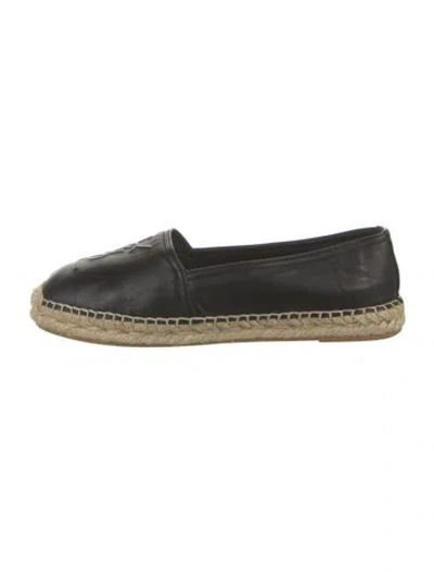 Pre-owned Saint Laurent Leather Espadrilles In Black