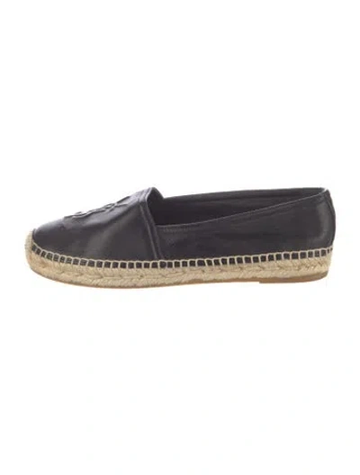 Pre-owned Saint Laurent Leather Espadrilles In Black