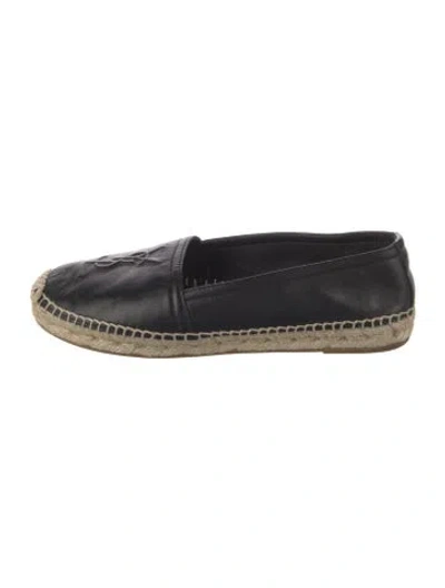 Pre-owned Saint Laurent Leather Espadrilles In Black