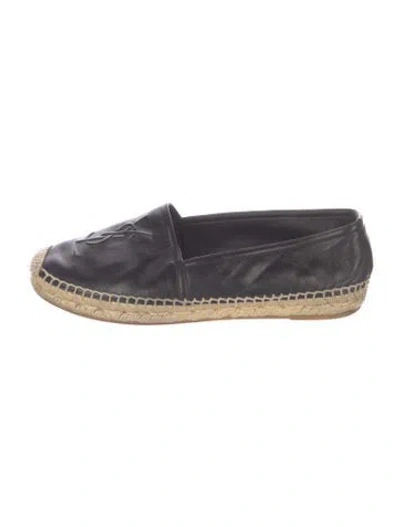 Pre-owned Saint Laurent Leather Espadrilles In Black