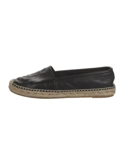Pre-owned Saint Laurent Leather Espadrilles In Black