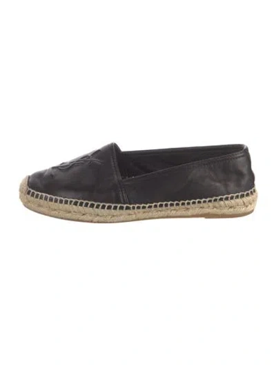 Pre-owned Saint Laurent Leather Espadrilles In Black/neutrals