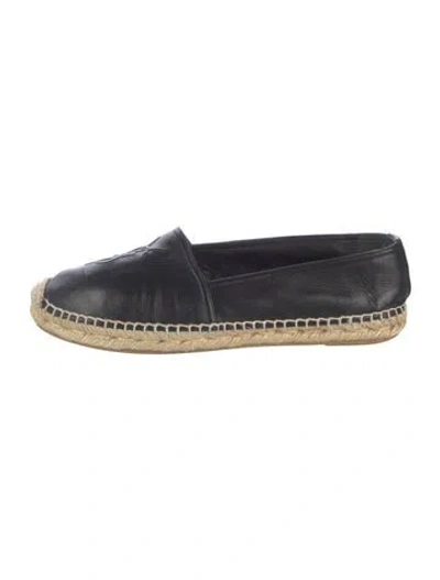 Pre-owned Saint Laurent Leather Espadrilles In Black/neutrals