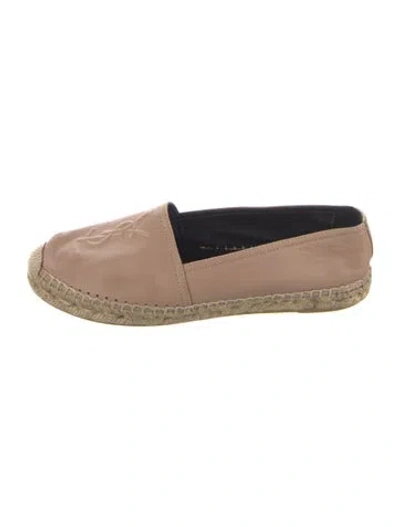 Pre-owned Saint Laurent Leather Espadrilles In Neutrals