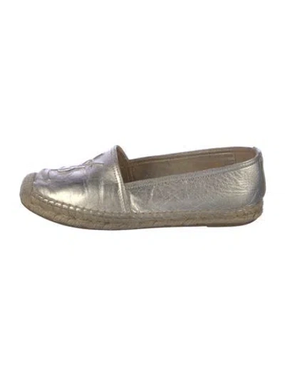 Pre-owned Saint Laurent Leather Espadrilles In Neutrals