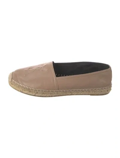 Pre-owned Saint Laurent Leather Espadrilles In Neutrals