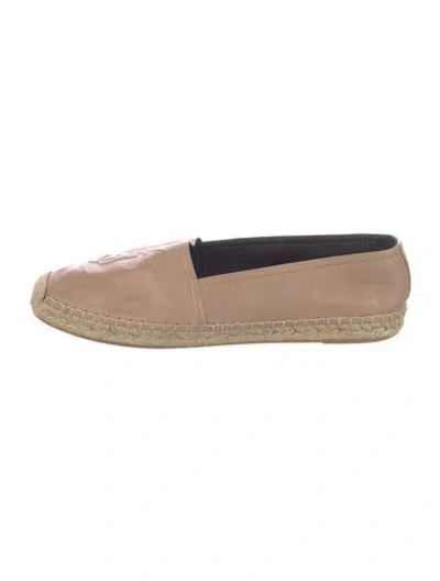 Pre-owned Saint Laurent Leather Espadrilles In Neutrals