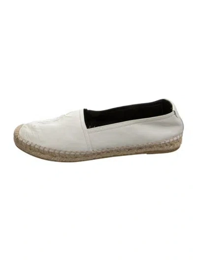 Pre-owned Saint Laurent Leather Espadrilles In White