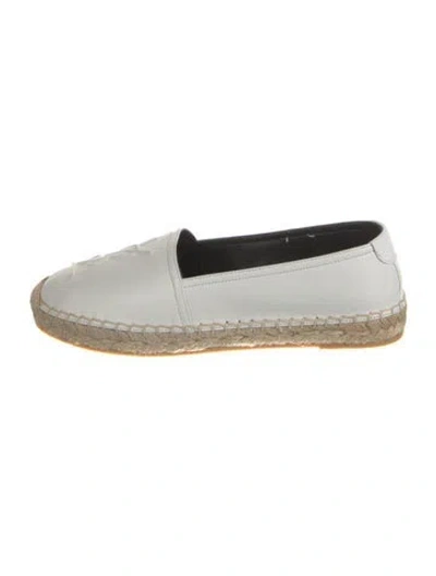 Pre-owned Saint Laurent Leather Espadrilles In White