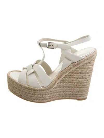 Pre-owned Saint Laurent Leather Espadrilles In White